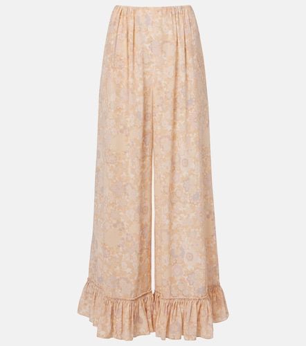 Chloé Pantaloni a gamba larga in seta con volant - Chloe - Modalova