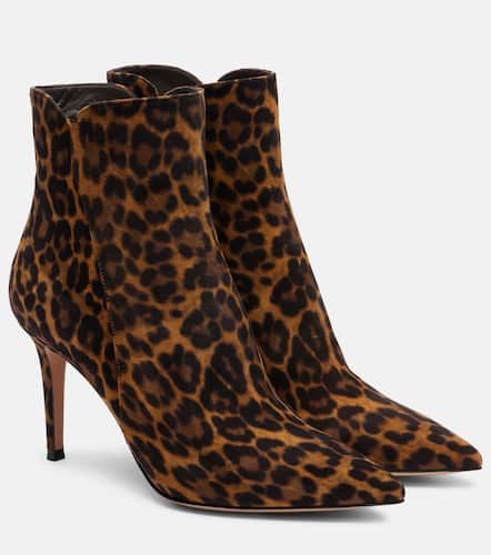 Levy 85 leopard-print suede ankle boots - Gianvito Rossi - Modalova