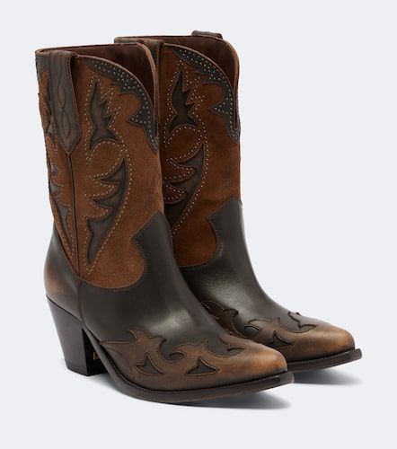 Wish Star leather and suede cowboy boots - Golden Goose - Modalova