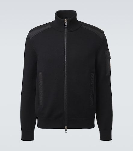 Tricot down-paneled virgin wool cardigan - Moncler - Modalova