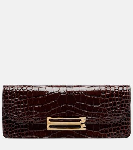 Dorian East-West croc-effect leather clutch - Victoria Beckham - Modalova