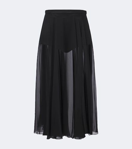 Falda midi plisada de chifón de seda - Dolce&Gabbana - Modalova