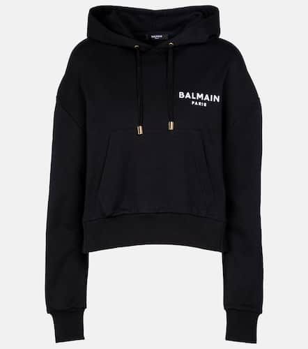 Balmain Logo cotton jersey hoodie - Balmain - Modalova