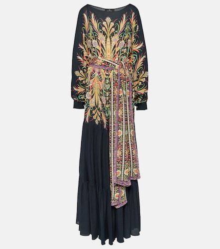Etro Abito lungo a balze con stampa - Etro - Modalova