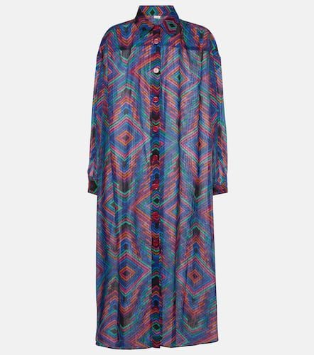 Dj printed cotton voile shirt dress - Eres - Modalova