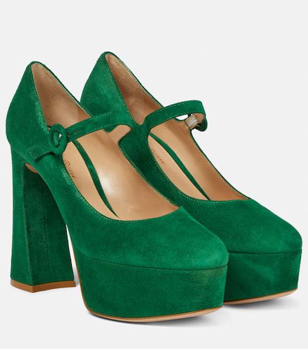 Mary Jane suede leather pumps - Gianvito Rossi - Modalova