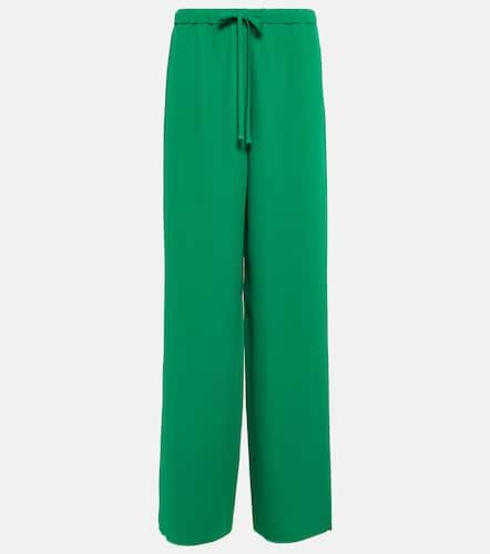 High-rise wide-leg silk crÃªpe pants - Valentino - Modalova