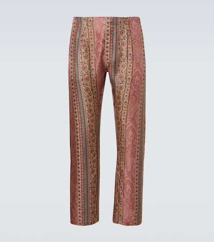 Paisley printed silk straight pants - Etro - Modalova