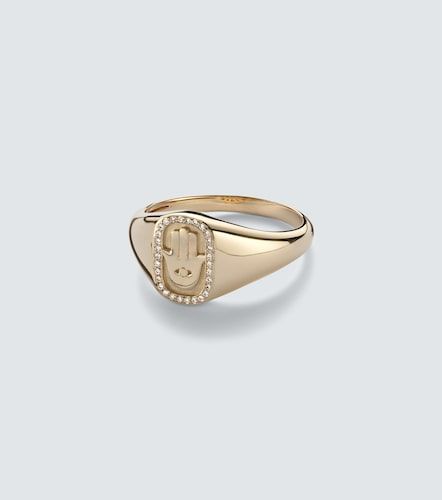 Anillo Hamsa Icono de oro de 14 ct (585/1000) con diamantes - Sydney Evan - Modalova