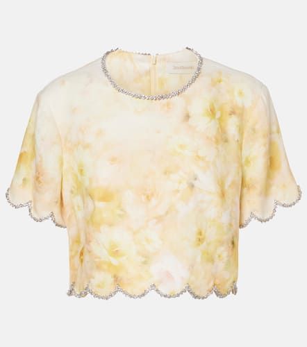 Crush scalloped cropped silk top - Zimmermann - Modalova