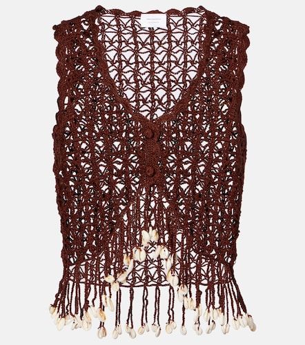 Crop top de algodón con flecos - Anna Kosturova - Modalova