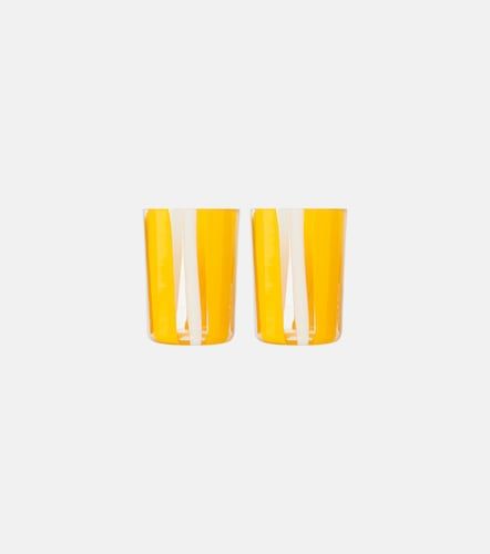 Set de 2 vasos Taormina de vidrio a rayas - Dolce&Gabbana Casa - Modalova