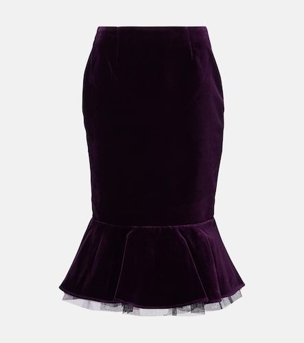 Falda midi de terciopelo de algodón - Nina Ricci - Modalova