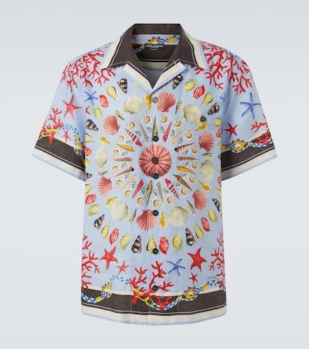 Camisa bowling de lona de lino estampada - Dolce&Gabbana - Modalova