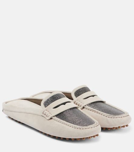 Monili suede driving mules - Brunello Cucinelli - Modalova