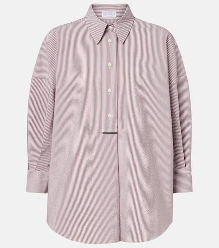 Camisa en mezcla de algodón a rayas - Brunello Cucinelli - Modalova