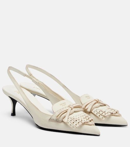 Pumps slingback in pelle con fiocco - Prada - Modalova