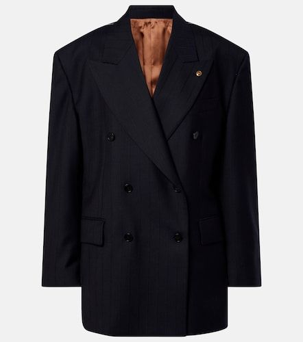Double-breasted oversized virgin wool blazer - Versace - Modalova