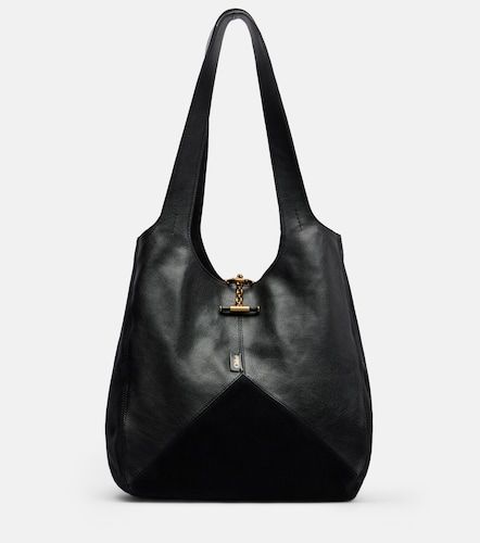 Balloon Medium leather and suede shoulder bag - Chloe - Modalova