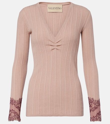 Pullover aus Kaschmir mit Spitze - Valentino Garavani - Modalova
