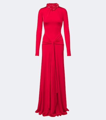 Draped floral-applique gown - David Koma - Modalova