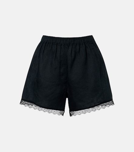 Ganni Shorts de lino con encaje - Ganni - Modalova