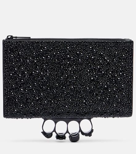 Knuckle studded leather pouch - McQueen - Modalova