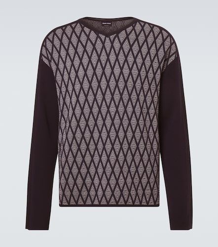 Pullover in jacquard di lana e cashmere - Giorgio Armani - Modalova