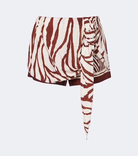 Shorts estampados con piel - Jacques Wei - Modalova