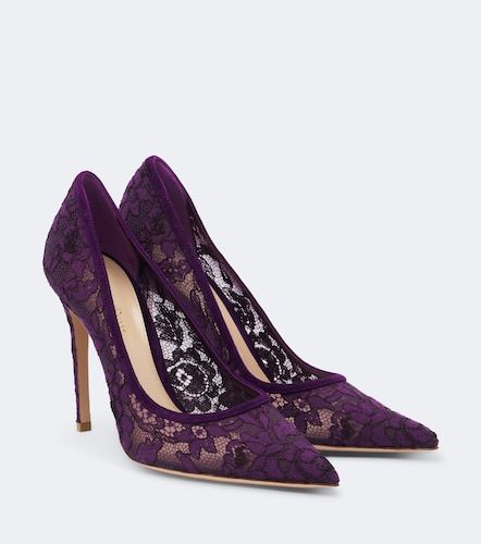 Pumps Claudia in pizzo con suede - Gianvito Rossi - Modalova