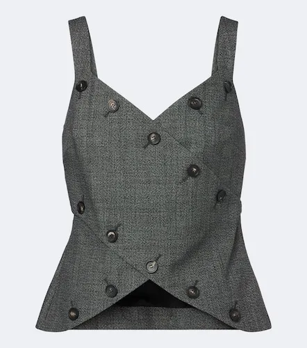 Top de lana virgen con paneles - Ferragamo - Modalova