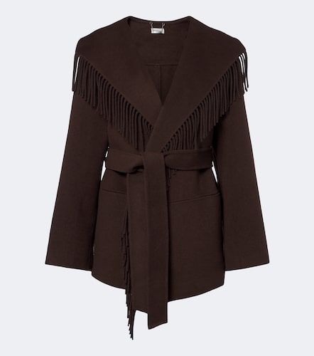 Chaqueta en mezcla de lana con flecos y cinturón - Simkhai - Modalova