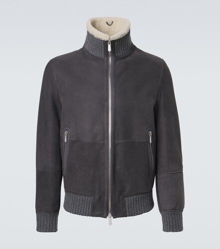 Cashmere-trimmed shearling blouson jacket - Brunello Cucinelli - Modalova