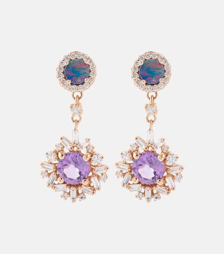 One Of A Kind 18kt rose gold drop earrings with gemstones - Suzanne Kalan - Modalova