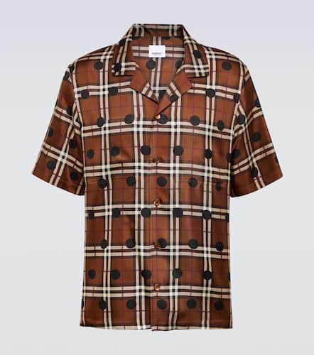 Polka-dot checked silk twill shirt - Burberry - Modalova