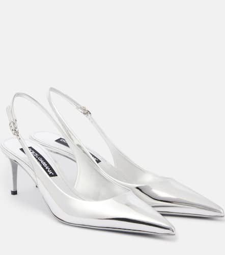 Metallic leather slingback pumps - Dolce&Gabbana - Modalova