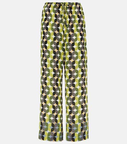 Printed high-rise crÃªpe wide-leg pants - Dries Van Noten - Modalova