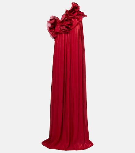 Charmain ruffled georgette lame gown - Costarellos - Modalova