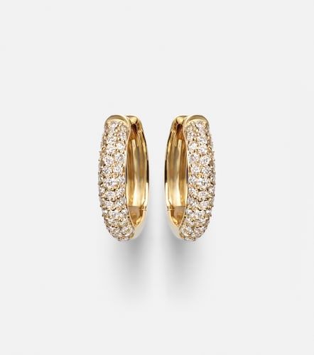 Essential 14kt hoop earrings with diamonds - Stone and Strand - Modalova