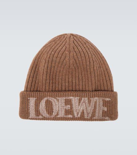 Logo ribbed-knit wool-blend beanie - Loewe - Modalova