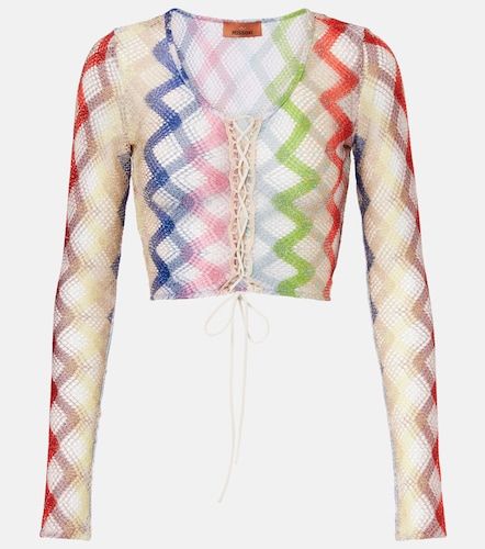 Top cropped a zig-zag in crochet - Missoni - Modalova