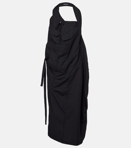 Vestido midi de lana con cuello halter - Junya Watanabe - Modalova