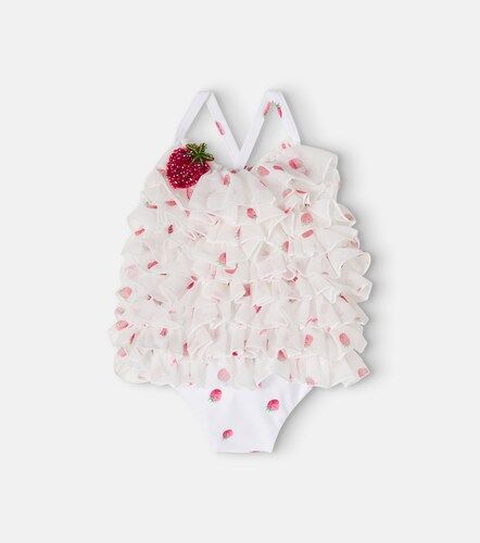 Baby - Costume intero con perline e volant - Monnalisa - Modalova