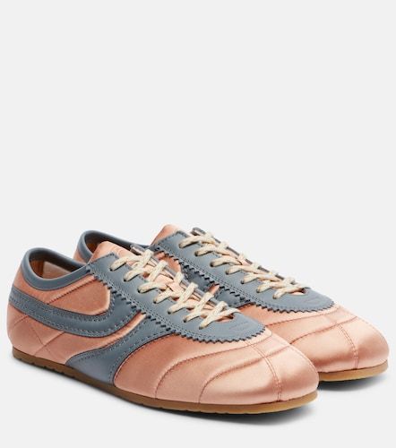 Leather-trimmed satin sneakers - Dries Van Noten - Modalova