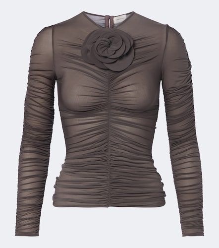 Floral-applique ruched top - Magda Butrym - Modalova
