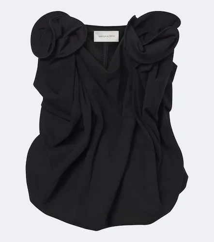 Floral-applique wool-blend top - Magda Butrym - Modalova