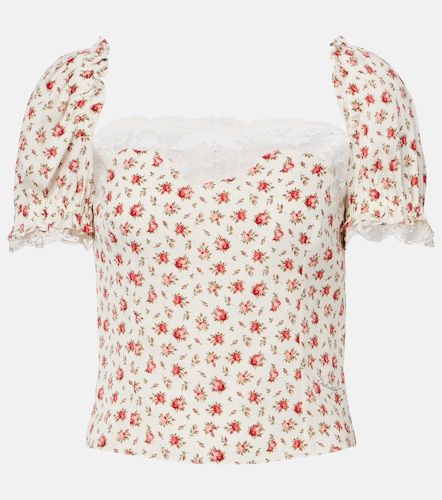 Top in charmeuse di misto seta e cotone - Dolce&Gabbana - Modalova