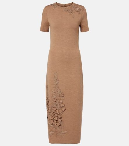 Midikleid Foxgloves aus einem Wollgemisch - Oscar de la Renta - Modalova