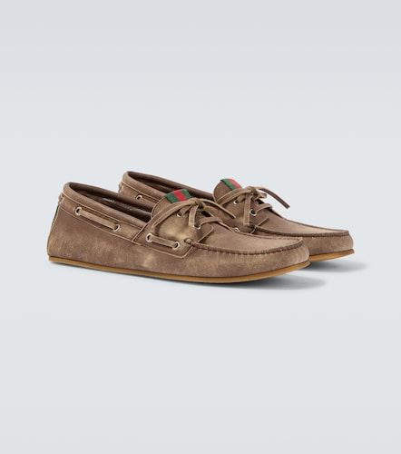 Gucci Mocassini Web Stripe in pelle - Gucci - Modalova