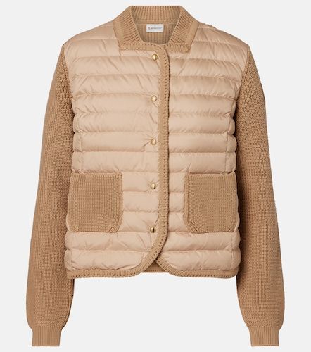 Cárdigan de algodón con paneles de plumas - Moncler - Modalova